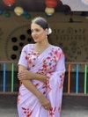 DAC Rashmi Mogra Pink Chinon Silk Printed Designer Readymade Sarees Wholesale Shop In Surat